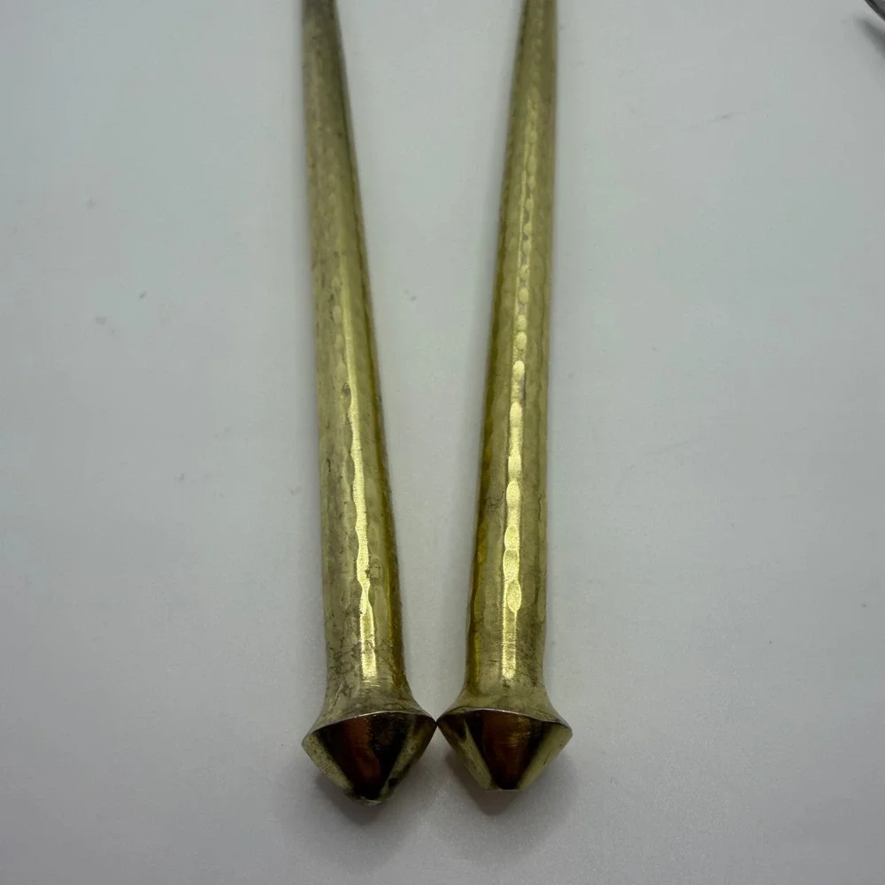 Nauticalmart Brass & Stainless Steel Serving 4 Pc Hammered‎ Handles Set